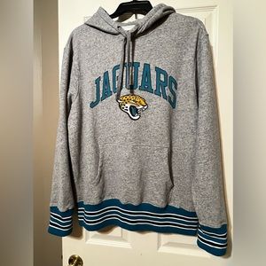 Jaguars Grey Hooded Sweatshirt with Teal Accents